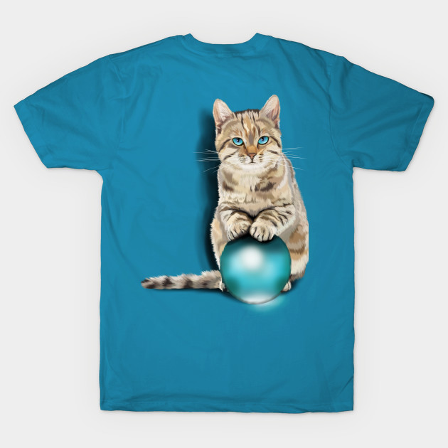 Cat on Glass Ball by Markyartshop